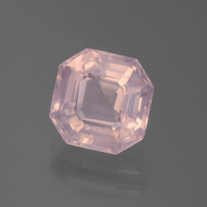 Quartzo rosa rosa natural 3,99ct, corte esmeralda, transparente
