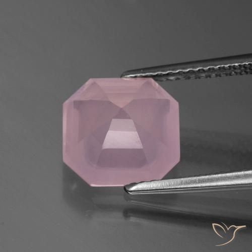 Quartzo Rosa rosa rosa Natural 3.29ct, Corte Octógono / Esmeralda, Transparente