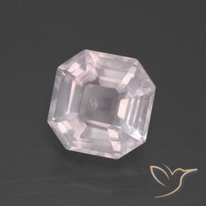 Quartzo Rosa Rosa Rosa bem claro Natural 3.70ct, Corte Octógono / Esmeralda, Transparente