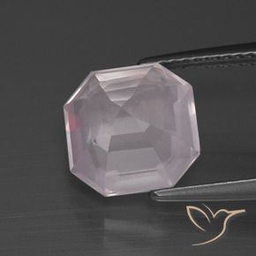 Quartzo Rosa Rosa Rosa bem claro Natural 3.70ct, Corte Octógono / Esmeralda, Transparente