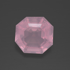 Quartzo rosa rosa natural 3,53ct, corte esmeralda, transparente