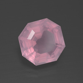 Quartzo rosa rosa natural 3,53ct, corte esmeralda, transparente