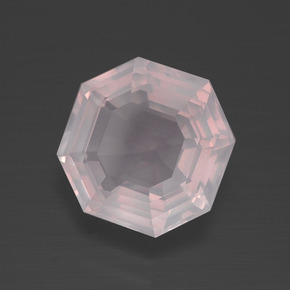 Quartzo rosa rosa natural 3,35ct, corte esmeralda, transparente