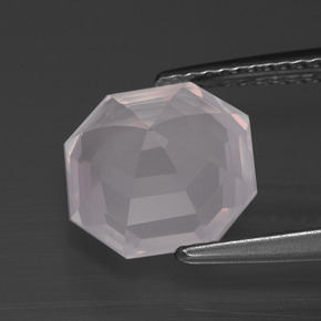Quartzo rosa rosa natural 3,35ct, corte esmeralda, transparente