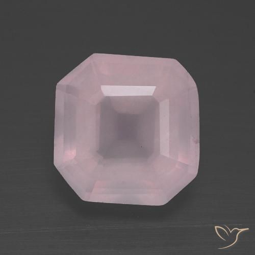 3.29ct Natural Luz rosa Quartzo Rosa, Corte Esmeralda, Transparente