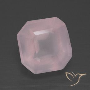Quartzo Rosa Luz rosa Natural 3.29ct, Corte Octógono / Esmeralda, Transparente