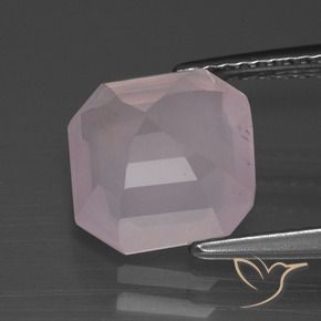 Quartzo Rosa Luz rosa Natural 3.29ct, Corte Octógono / Esmeralda, Transparente