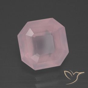 Quartzo Rosa Rosa Claro Rosa Natural 3.91ct, Corte Octógono / Esmeralda, Transparente