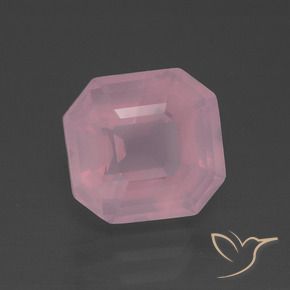 Quartzo Rosa rosa médio Natural 3.81ct, Corte Octógono / Esmeralda, Transparente
