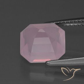 Quartzo Rosa rosa médio Natural 3.81ct, Corte Octógono / Esmeralda, Transparente