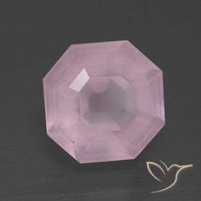 Quartzo Rosa Luz rosa Natural 3.71ct, Corte Octógono / Esmeralda, Transparente