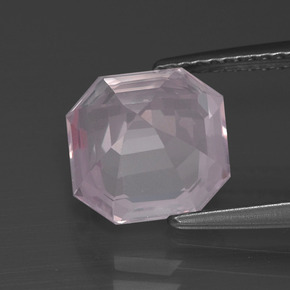 Quartzo Rosa Rosa Rosa bem claro Natural 3.56ct, Corte Esmeralda, Transparente
