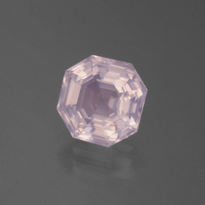 Quartzo rosa rosa natural 2,56ct, corte esmeralda, transparente