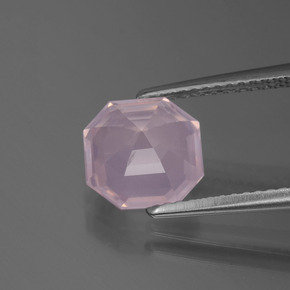 Quartzo rosa rosa natural 2,30ct, corte esmeralda, transparente