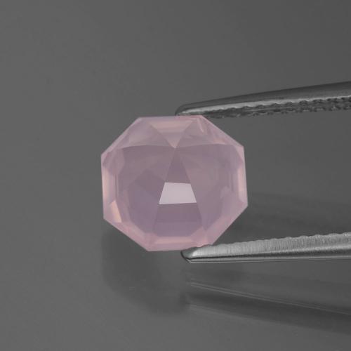 Quartzo Rosa Luz rosa Natural 2.57ct, Corte Esmeralda, Transparente