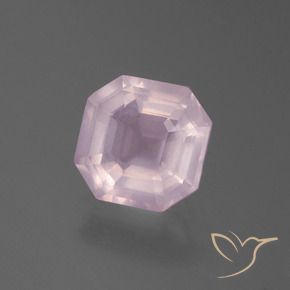 Quartzo Rosa Rosa Claro Rosa Natural 2.85ct, Corte Octógono / Esmeralda, Transparente