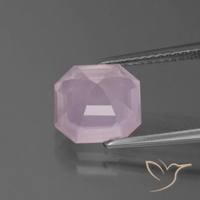Quartzo Rosa Rosa Claro Rosa Natural 2.85ct, Corte Octógono / Esmeralda, Transparente