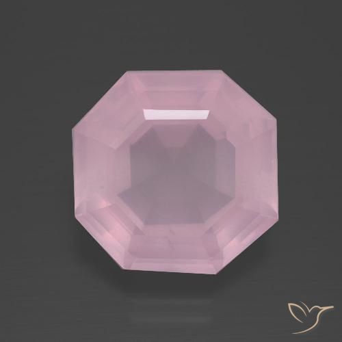 7.57ct Natural Luz rosa Quartzo Rosa, Corte Esmeralda, Transparente