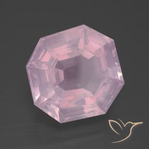 Quartzo Rosa Rosa chiclete Natural 10.19ct, Corte Octógono / Esmeralda, Transparente
