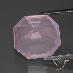 Quartzo Rosa Rosa chiclete Natural 10.19ct, Corte Octógono / Esmeralda, Transparente