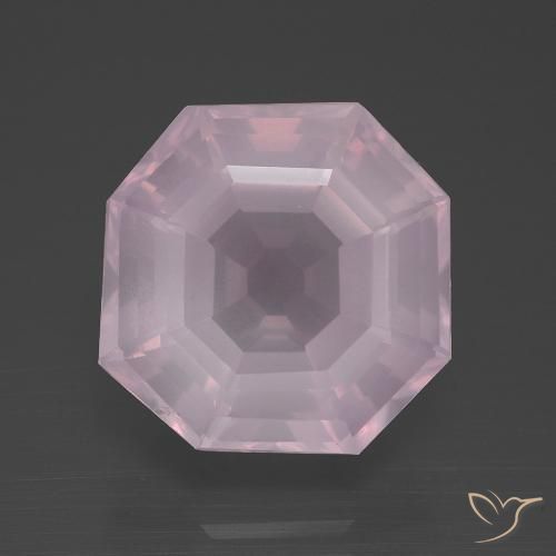 10.56ct Natural Rosa chiclete Quartzo Rosa, Corte Esmeralda, Transparente