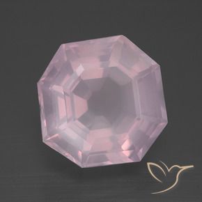 Quartzo Rosa Rosa chiclete Natural 10.56ct, Corte Octógono / Esmeralda, Transparente