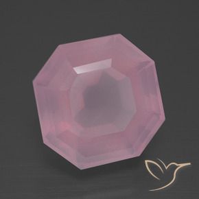 Quartzo Rosa Luz rosa Natural 11.20ct, Corte Octógono / Esmeralda, Transparente