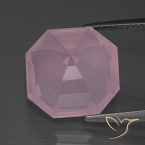 Quartzo Rosa Luz rosa Natural 11.20ct, Corte Octógono / Esmeralda, Transparente