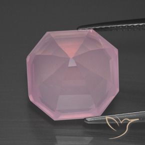 Quartzo Rosa rosa rosa médio Natural 11.28ct, Corte Octógono / Esmeralda, Transparente