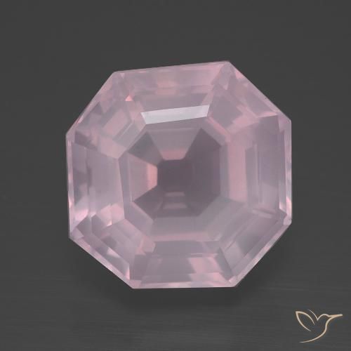 11.30ct Natural Rosa chiclete Quartzo Rosa, Corte Esmeralda, Transparente