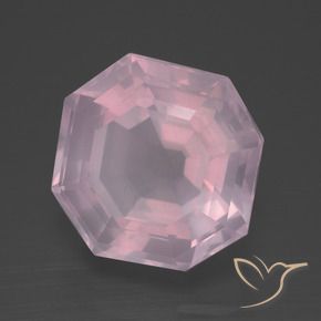 Quartzo Rosa Rosa chiclete Natural 11.30ct, Corte Octógono / Esmeralda, Transparente