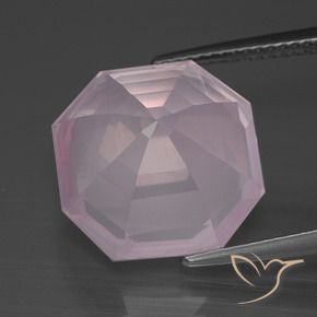 Quartzo Rosa Rosa chiclete Natural 11.30ct, Corte Octógono / Esmeralda, Transparente