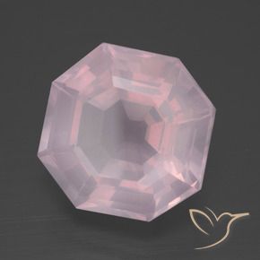 Quartzo Rosa Luz rosa Natural 12.21ct, Corte Octógono / Esmeralda, Transparente