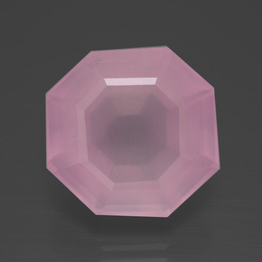 Quartzo rosa rosa natural 12,44ct, corte esmeralda, transparente