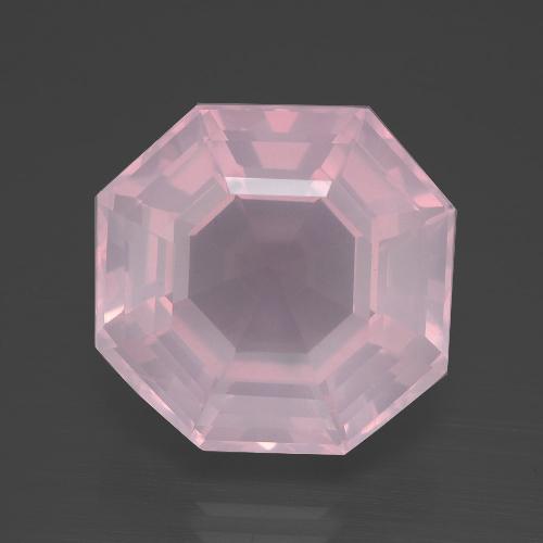 Quartzo rosa rosa natural 13,25ct, corte esmeralda, transparente