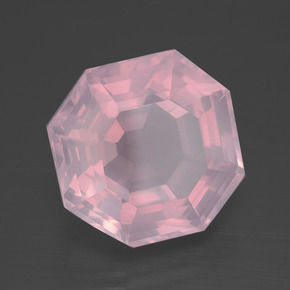 Quartzo rosa rosa natural 13,25ct, corte esmeralda, transparente