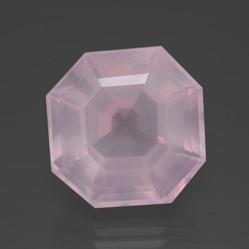 Quartzo rosa rosa natural 16,13ct, corte esmeralda, transparente