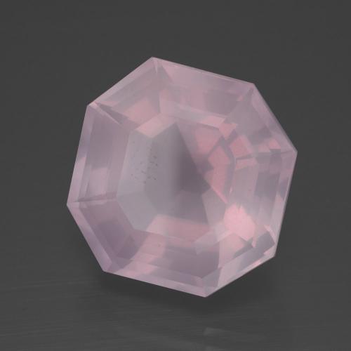 Quartzo rosa rosa natural 16,13ct, corte esmeralda, transparente
