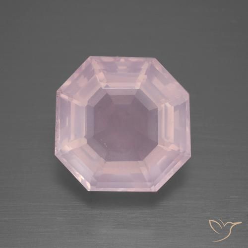 8.93ct Natural Luz rosa Quartzo Rosa, Corte Esmeralda, Transparente
