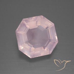 Quartzo Rosa Luz rosa Natural 8.93ct, Corte Octógono / Esmeralda, Transparente