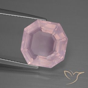 Quartzo Rosa Luz rosa Natural 7.71ct, Corte Octógono / Esmeralda, Transparente