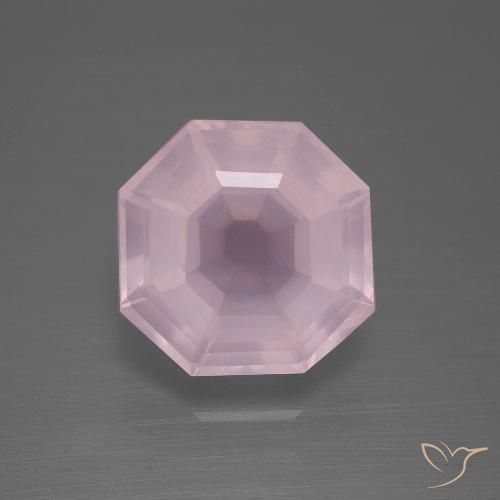 7.53ct Natural Luz rosa Quartzo Rosa, Corte Esmeralda, Transparente