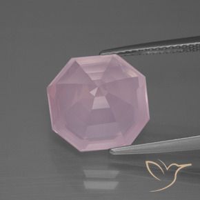 Quartzo Rosa Luz rosa Natural 7.53ct, Corte Octógono / Esmeralda, Transparente