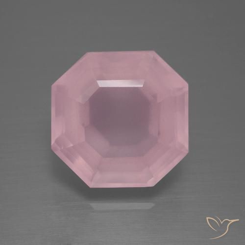 9.72ct Natural rosa rosa médio Quartzo Rosa, Corte Esmeralda, Transparente