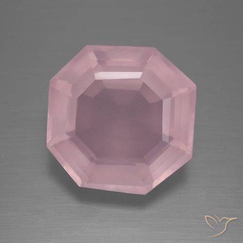10.65ct Natural rosa médio Quartzo Rosa, Corte Esmeralda, Transparente