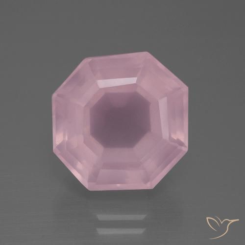 11.37ct Natural Rosa chiclete Quartzo Rosa, Corte Esmeralda, Transparente