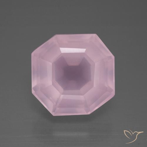 11.85ct Natural Luz rosa Quartzo Rosa, Corte Esmeralda, Transparente