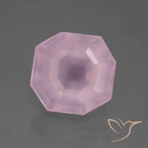 Quartzo Rosa Luz rosa Natural 11.85ct, Corte Octógono / Esmeralda, Transparente