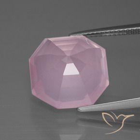 Quartzo Rosa Luz rosa Natural 11.85ct, Corte Octógono / Esmeralda, Transparente