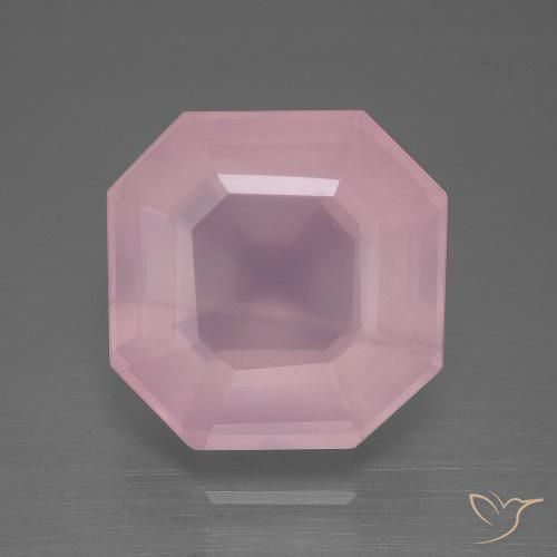 12.72ct Natural rosa rosa médio Quartzo Rosa, Corte Esmeralda, Transparente